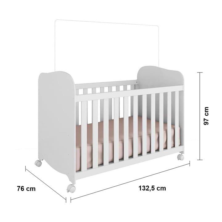 Berço Americano + Cômoda Infantil Peroba Duda Plus com 1 Porta, 4 Gavetas e 1 Prateleira - 95,3cm de largura - 4