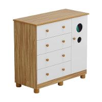 Guarda-Roupa Infantil Peroba Móveis Duda com 3 Portas, 3 Gavetas + Cômoda Duda Plus com 4 Gavetas - 3