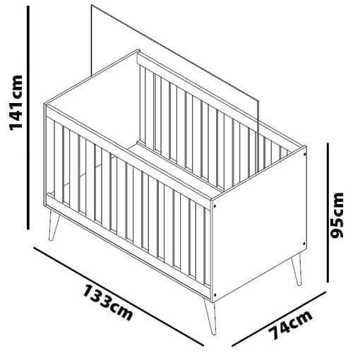 Guarda-Roupa Bartira Ternura com 5 Nichos, 2 Portas, 2 Gavetas + Cômoda Ternura com 5 Gavetas e 1 Porta + Berço Móveis Estrela Ternura - 7