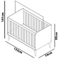 Guarda-Roupa Bartira Ternura com 5 Nichos, 2 Portas, 2 Gavetas + Cômoda Ternura com 5 Gavetas e 1 Porta + Berço Móveis Estrela Ternura - 7