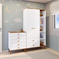 Guarda-Roupa Bartira Ternura com 5 Nichos, 2 Portas, 2 Gavetas + Cômoda Bartira Ternura com 5 Gavetas - 1