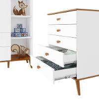 Guarda-Roupa Bartira Ternura com 5 Nichos, 2 Portas, 2 Gavetas + Cômoda Bartira Ternura com 5 Gavetas - 5