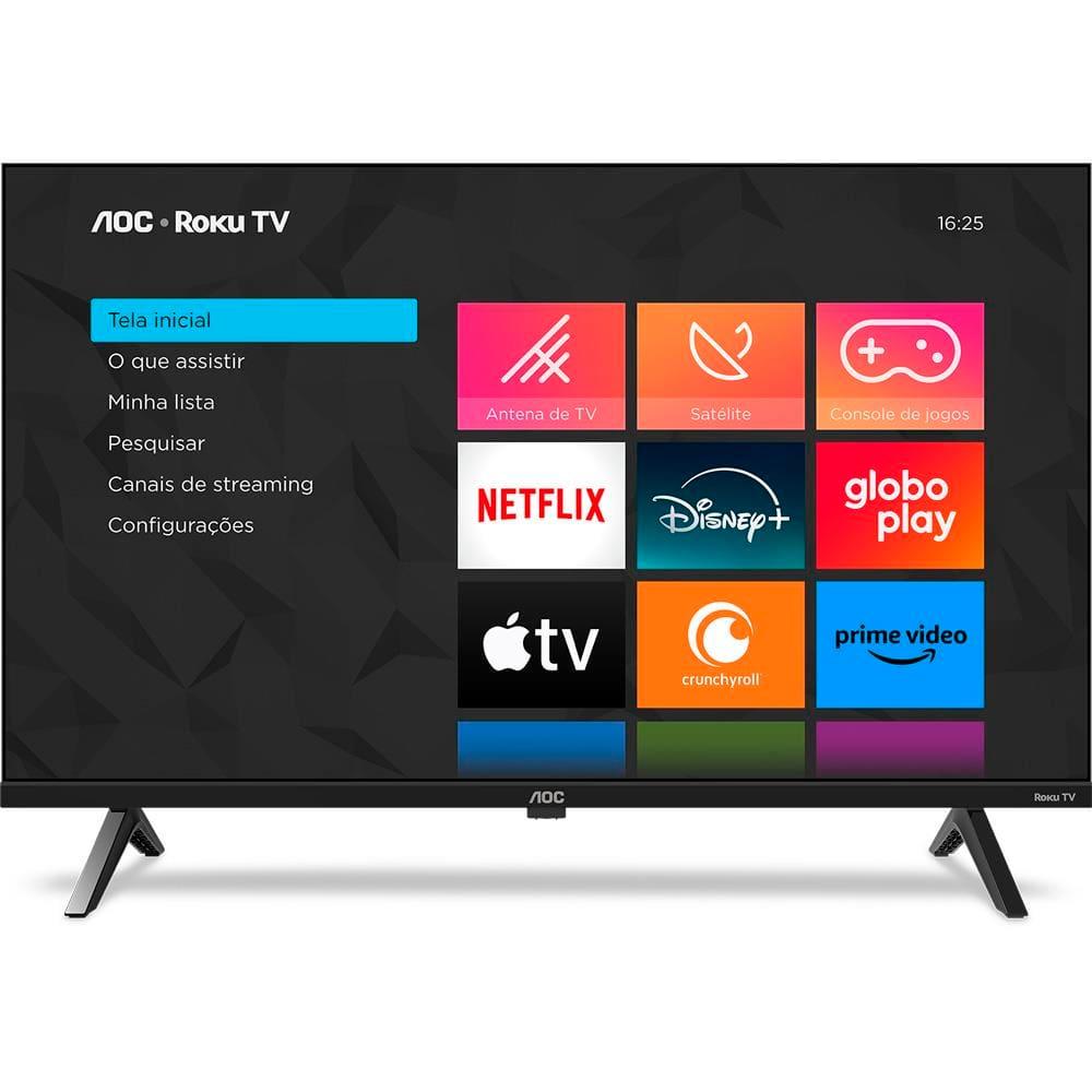 Smart TV 32" HD AOC 32S5045/78G com Roku TV, Comando de Voz, HDMI, USB Wi-Fi e Conversor Digital - 6
