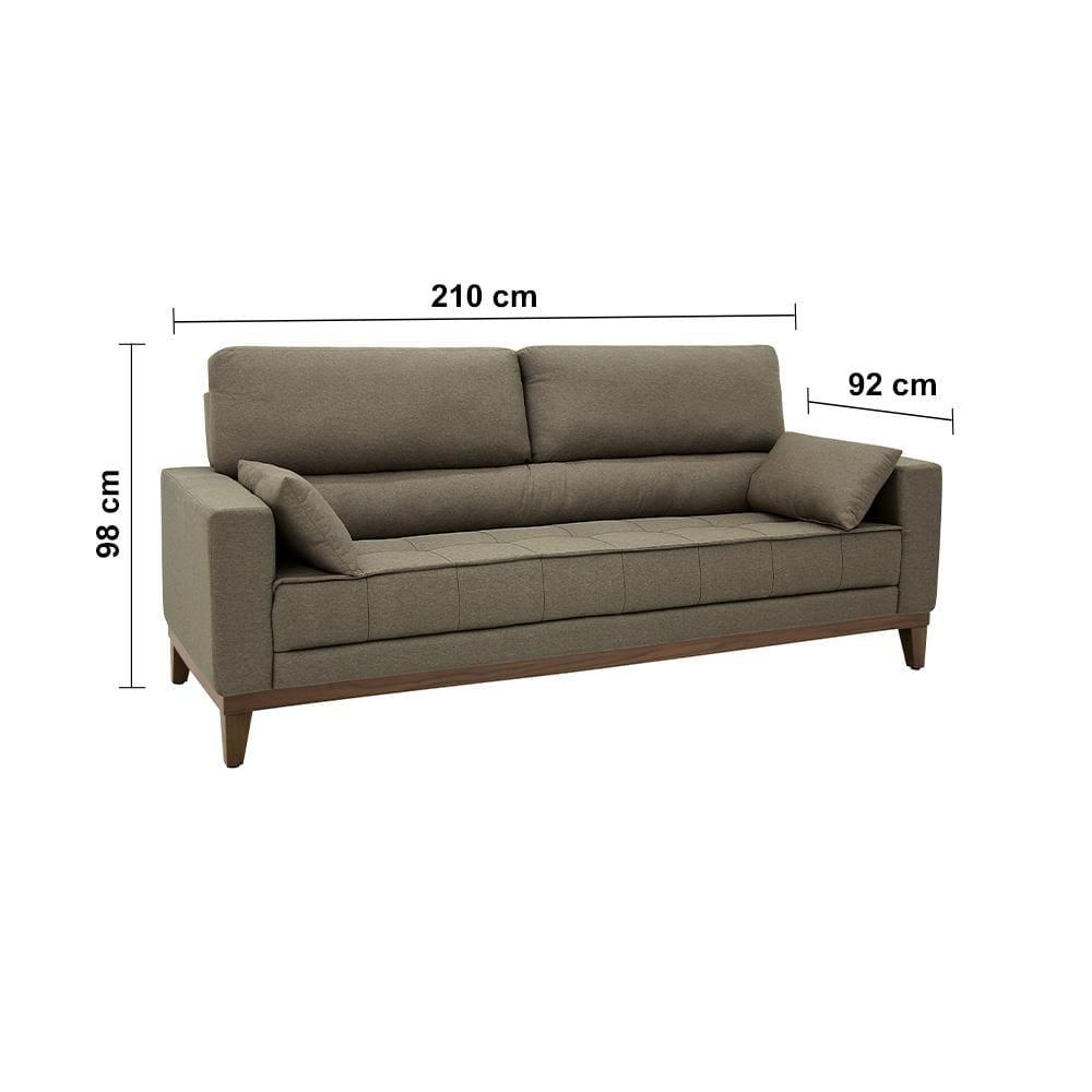 Sofá 4 Lugares Linoforte Blazer com Revestimento em Linho e 2 Almofadas Decorativas 210 cm de Largura - 4