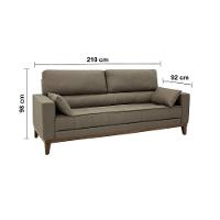 Sofá 4 Lugares Linoforte Blazer com Revestimento em Linho e 2 Almofadas Decorativas 210 cm de Largura - 4