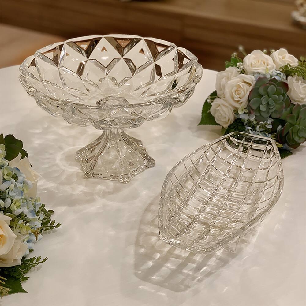 Centro de Mesa Lyor em Cristal Deli Diamond - 32,5 x 19,5cm - 1