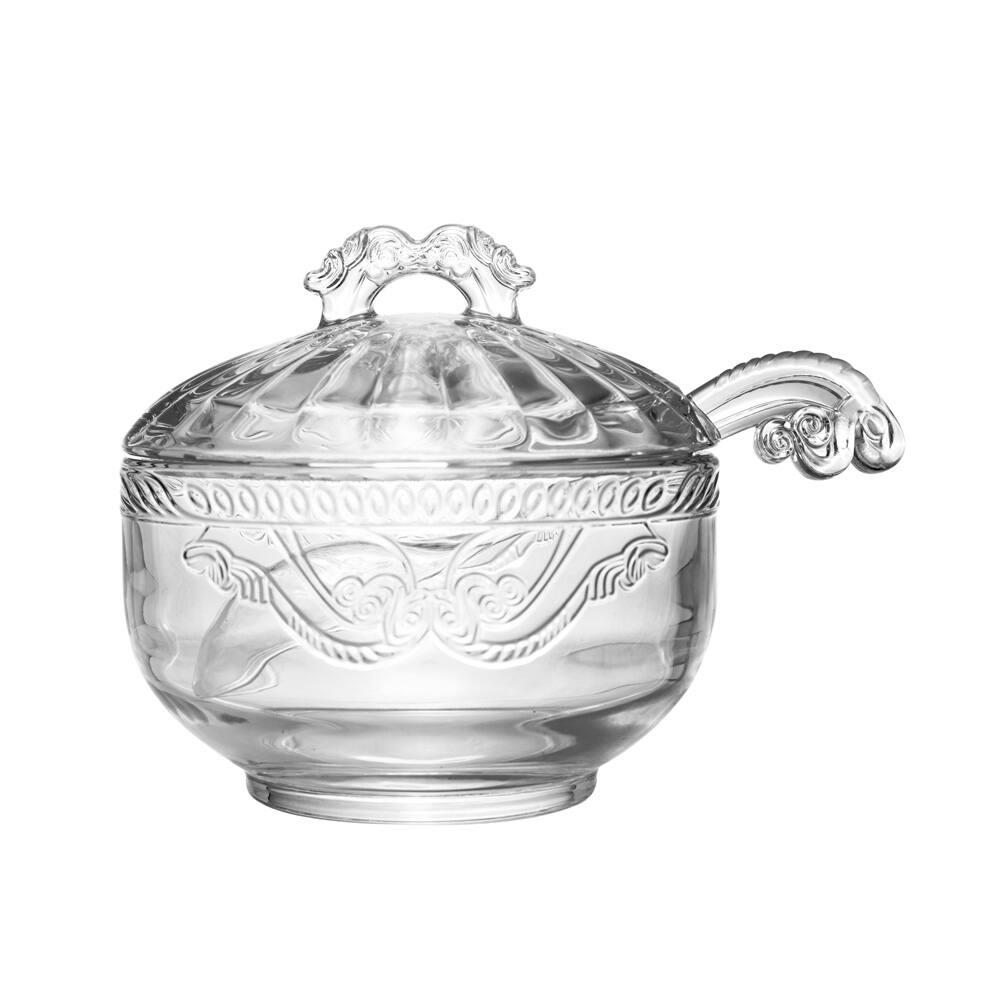 Açucareiro Lyor em Cristal com Colher - 12 x 11,5cm - 1