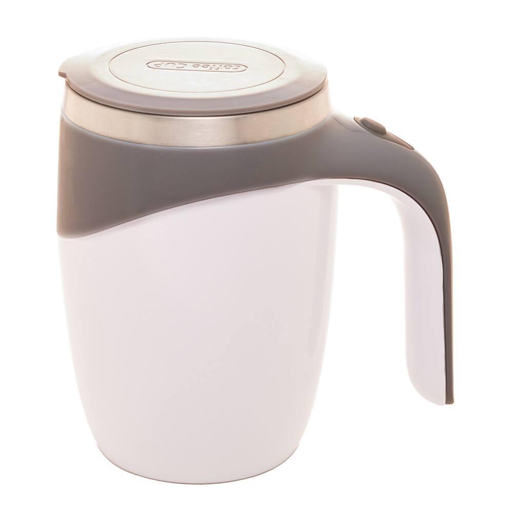 Caneca Mixer Lyor em Aço Inox com Tampa 440ml - Branca - 3