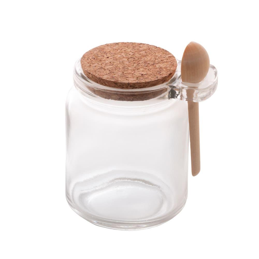 Porta Tempero de Vidro Lyor com Colher de Bambu e Tampa de Rolha – 310ml - 5