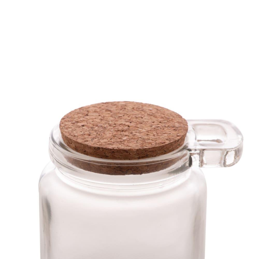 Porta Tempero de Vidro Lyor com Colher de Bambu e Tampa de Rolha – 310ml - 7