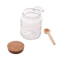 Porta Tempero de Vidro Lyor com Colher de Bambu e Tampa de Rolha – 310ml - 3