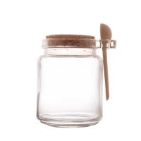 Porta Tempero de Vidro Lyor com Colher de Bambu e Tampa de Rolha – 310ml