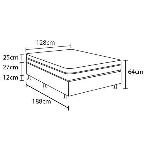 Cama Box Casal Castor Sleep Class com com Euro Pillow e Molas Ensacadas 64x128x188cm – Branco, Cinza e Marrom - 4