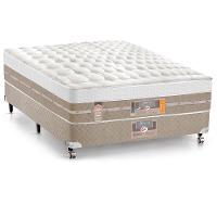 Cama Box Casal Castor Silver Star Air com Mola Ensacadas 71x128x188cm – Branco/Bege - 1