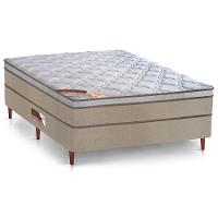 Cama Box Casal Castor Revolution com Mola Bonnel 66x138x188cm – Branco/Bege - 1