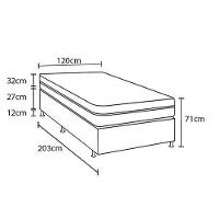 Cama Box Viúva Castor Silver Star Air com Molas Ensacadas 71x120x203cm – Branco/Bege - 4