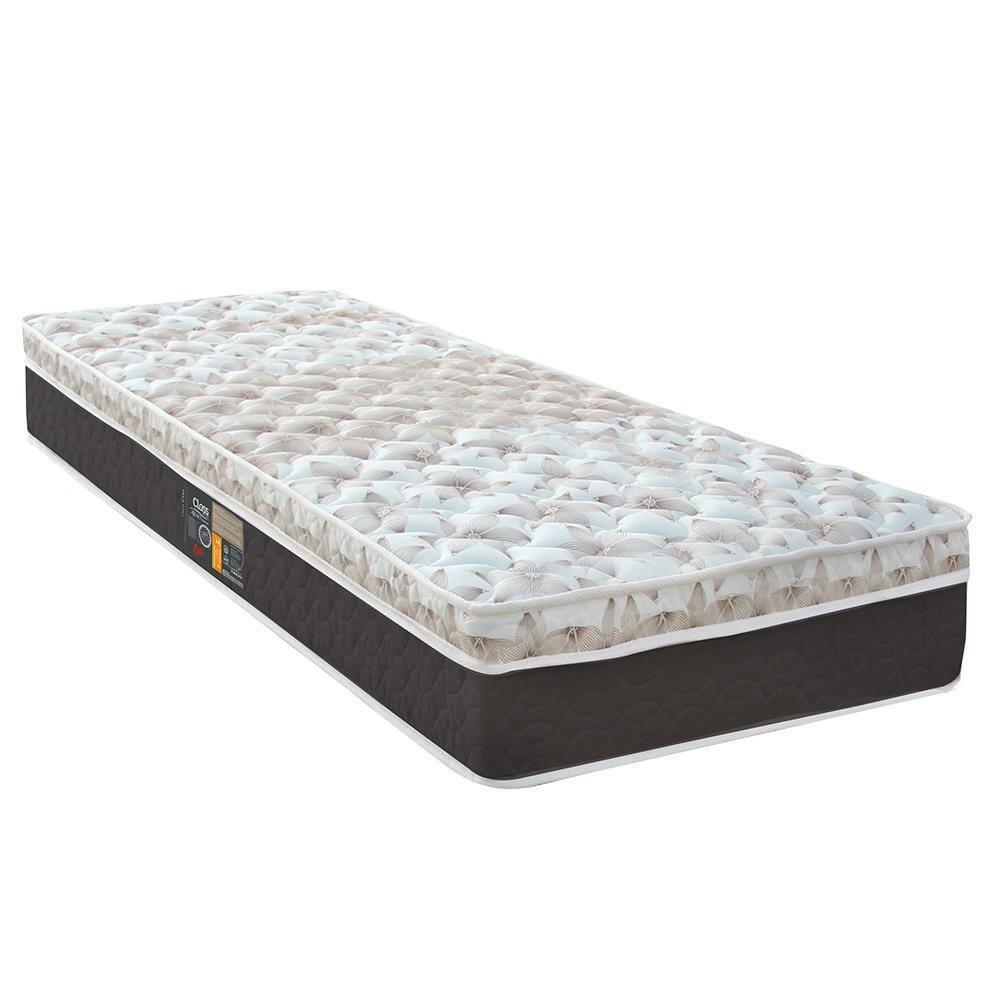 Cama Box Solteirão Castor Sleep Class Hibrido com Mola Ensacada 64x96x203cm – Branco, Cinza e Marrom - 2