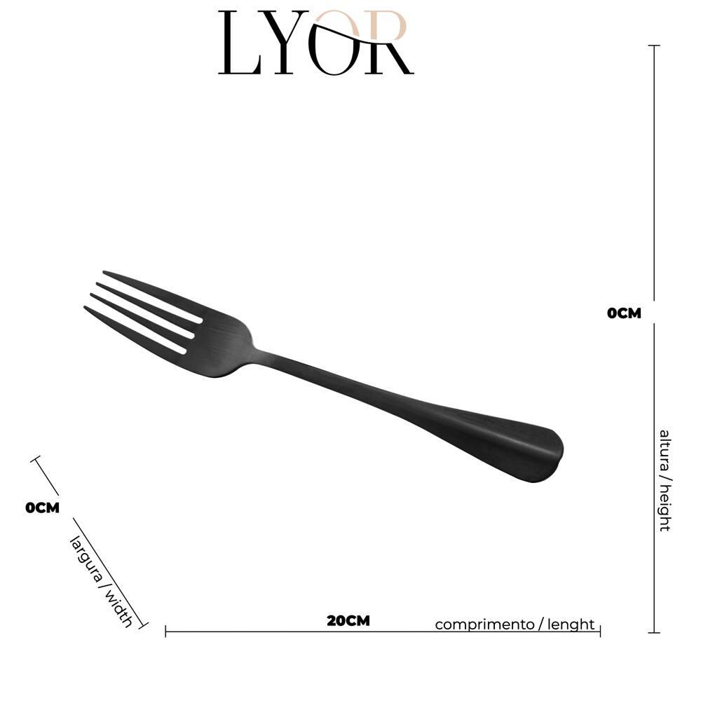 Faqueiro 24 Peças Lyor em Aço Inox Positano - Preto - 8