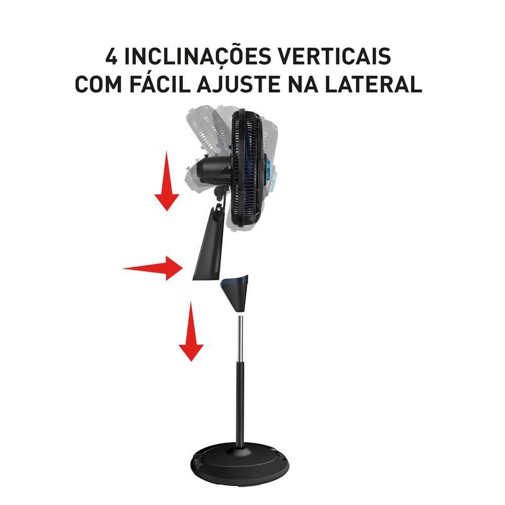 Ventilador de Coluna Arno Force Repel VE9R 40cm com 9 pás, 3 velocidades e 160W – Preto / Azul - 3