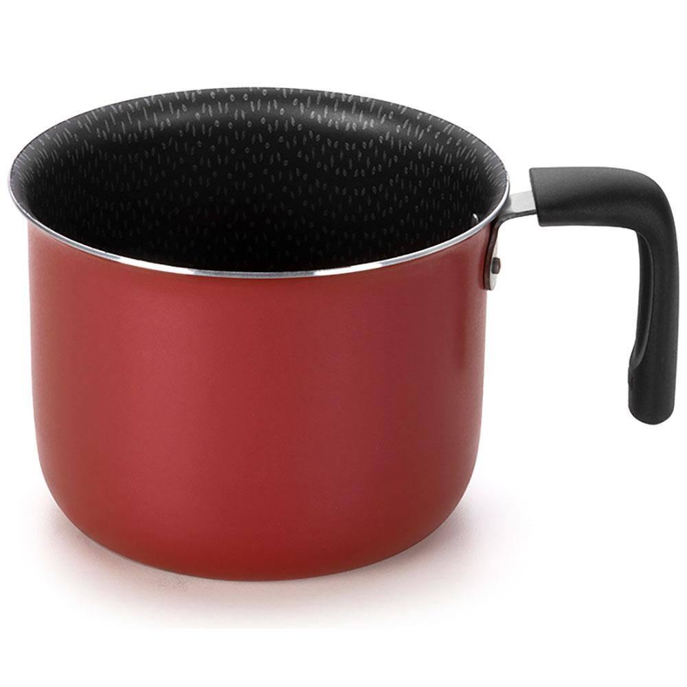 Conjunto de Panelas 5 Peças Multiflon Amora com Revestimento Antiaderente Ultra7 e Tampas de Vidro - Vermelho Matte - 7