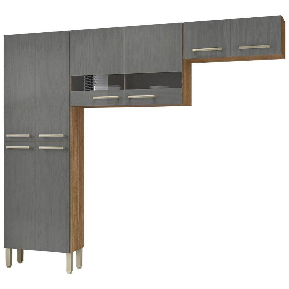 Cozinha Compacta Kit`s Paraná Nala com 10 Portas, 2 Gavetas e 4 Prateleiras - 222cm de largura - 4