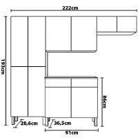 Cozinha Compacta Kit`s Paraná Nala com 10 Portas, 2 Gavetas e 4 Prateleiras - 222cm de largura - 6