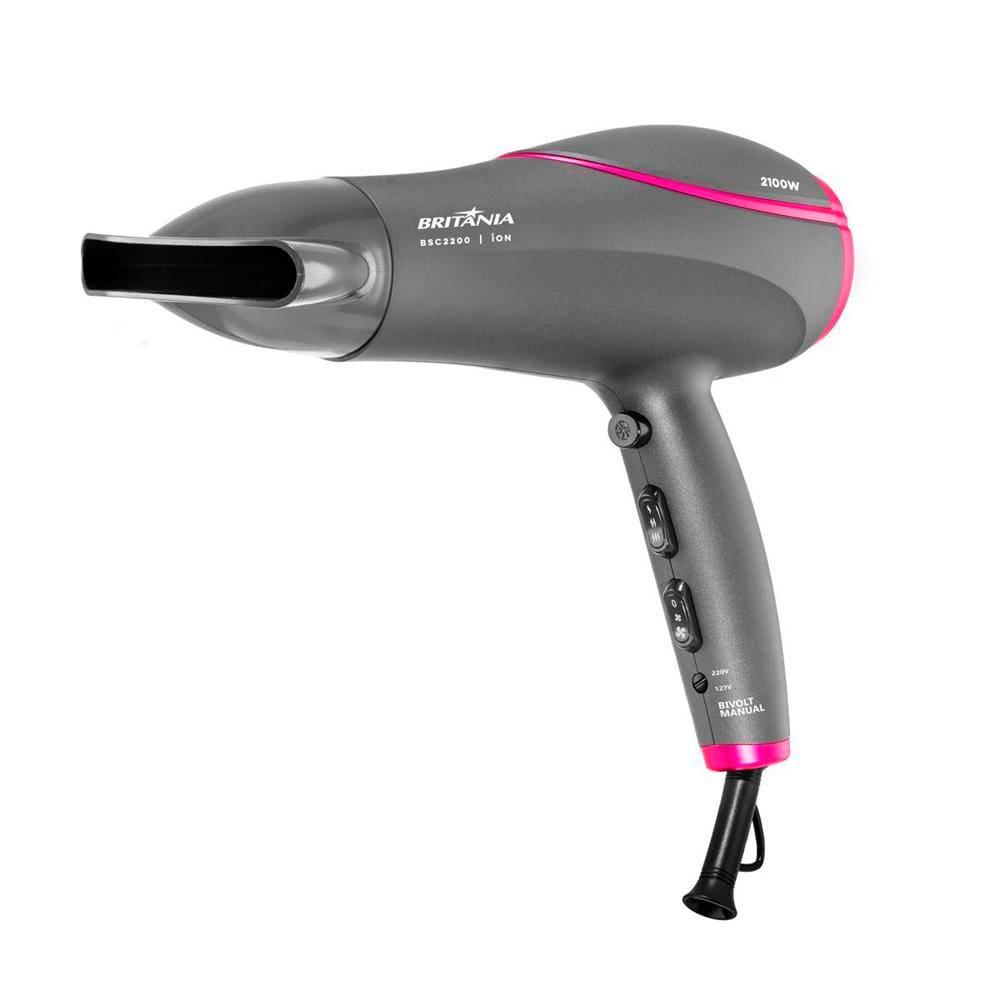 Secador de Cabelos Britânia BSC2200 2100W Cinza e Rosa - Bivolt - 2