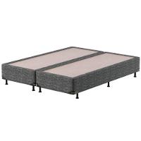 Cama Box King Size Probel Village D28 com Molas Ensacadas e Pillow Euro 68x193x203cm - Branco/Preto