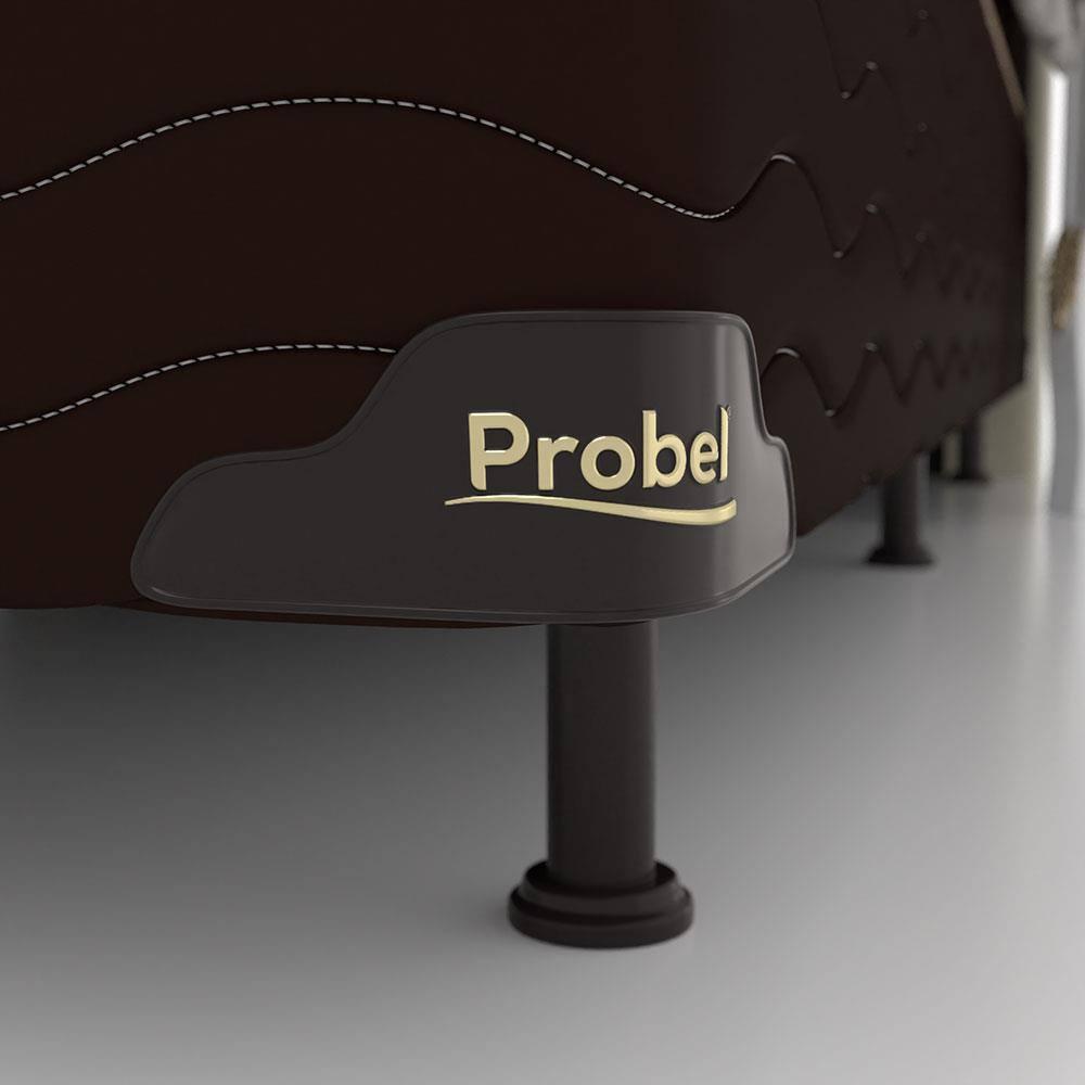 Base Box King Size Probel Nevada com Revestimento em Tecido Poliéster 38x193x203cm - Marrom - 2