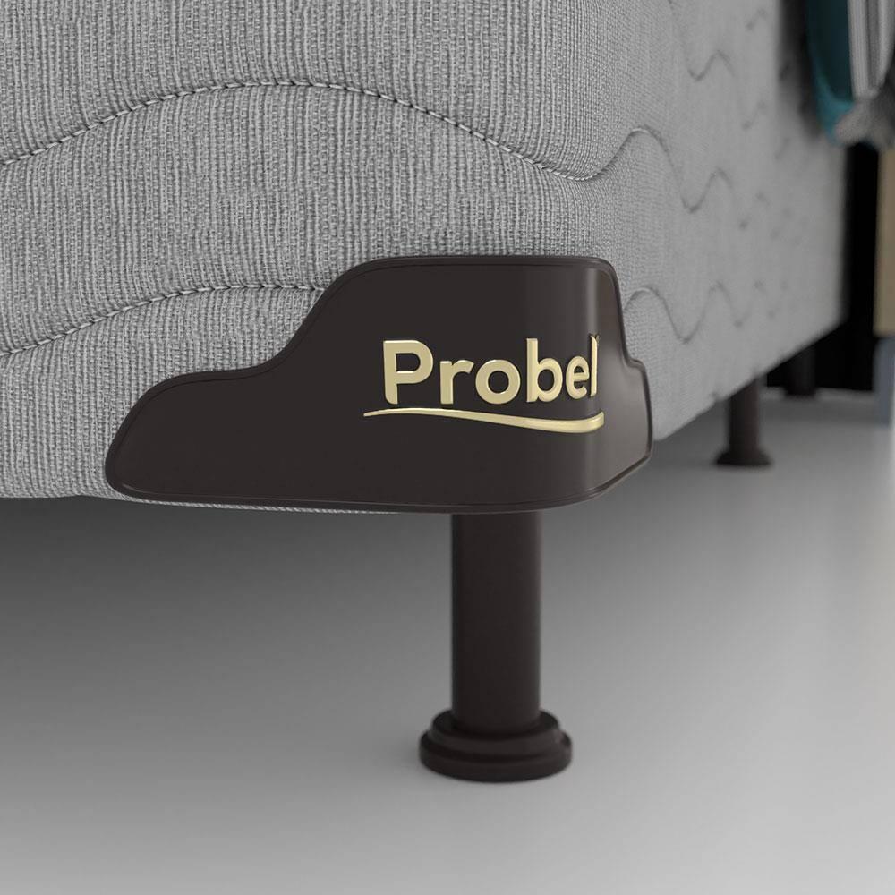 Base Box Queen Size Probel Alabama com Revestimento em Tecido Poliéster 38x158x198cm - Cinza - 2