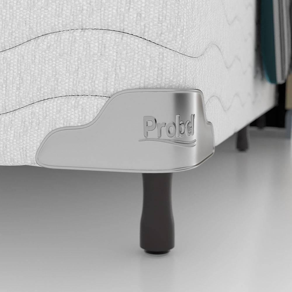 Base Box Queen Size Probel Amsterdã com Revestimento em Tecido Jacquard 38x158x198cm - Branco - 2