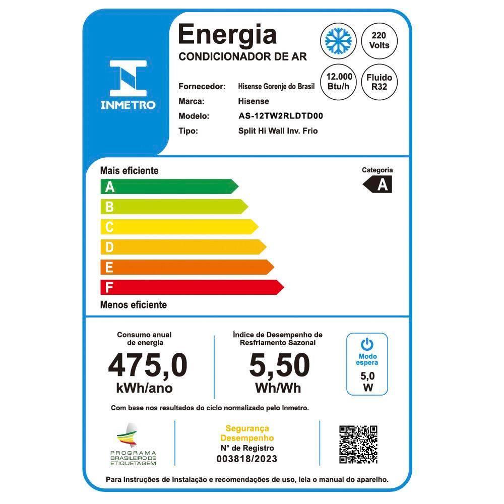 Ar-Condicionado Split Hisense Hi-Wall Inverter 9.000 BTUs Wi-Fi R-32 Frio - 220V - 6