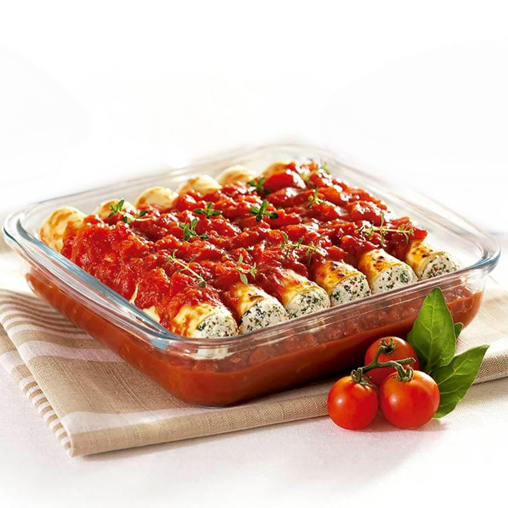 Conjunto de Assadeiras em Vidro Nadir Marinex com Tampa Plástica Rosa– 3 Peças - 1