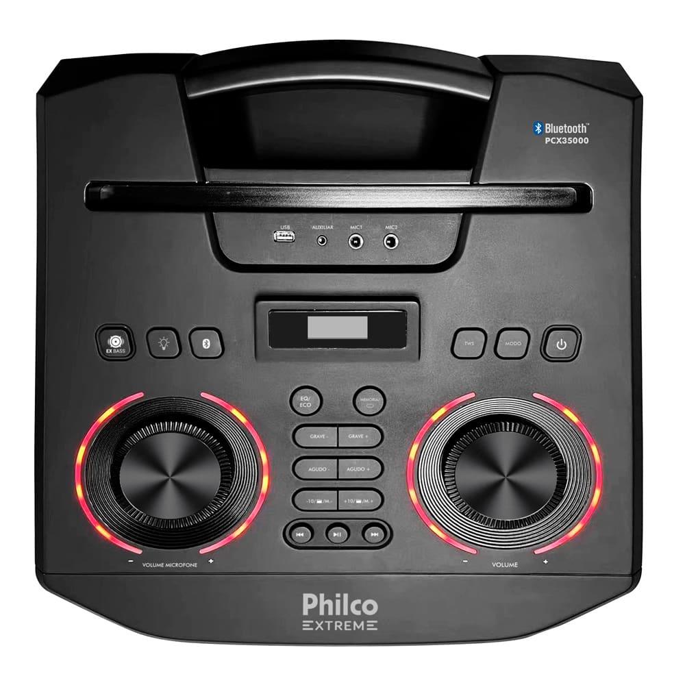 Caixa de Som Amplificada Philco PCX35000 Bluetooth 3500W Rádio FM Função Ex Bass e Flash Light Bivolt - 5