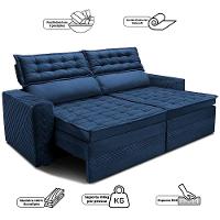 Sofá 4 Lugares Cama inBox Cielo com Assento Retrátil, Encosto Reclinável em Suede Velusoft e 230cm de Largura - 5