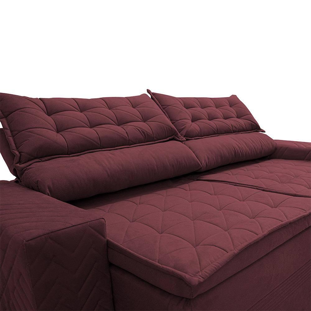 Sofá 4 Lugares Cama inBox Cielo com Assento Retrátil, Encosto Reclinável em Suede Velusoft e 230cm de Largura - 4
