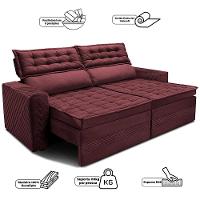 Sofá 4 Lugares Cama inBox Cielo com Assento Retrátil, Encosto Reclinável em Suede Velusoft e 230cm de Largura - 5