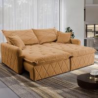 Sofá 3 Lugares Cama inBox Sublime Retrátil e Reclinável Revestido em Bouclé - 180cm de largura - 1