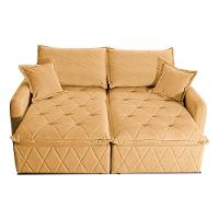 Sofá 3 Lugares Cama inBox Sublime Retrátil e Reclinável Revestido em Bouclé - 180cm de largura - 2