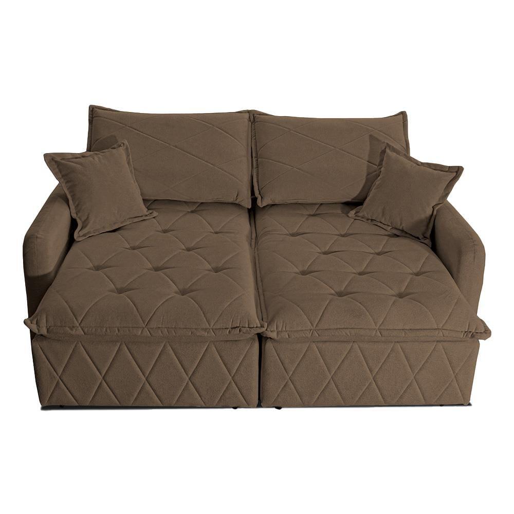 Sofá 3 Lugares Cama inBox Sublime Retrátil e Reclinável Revestido em Bouclé - 180cm de largura - 2