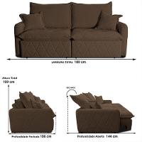 Sofá 3 Lugares Cama inBox Sublime Retrátil e Reclinável Revestido em Bouclé - 180cm de largura - 6