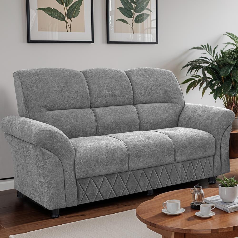 Sofá 3 Lugares Cama inBox Mourato com 187cm de Largura e Revestido em Bouclé - 1