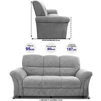 Sofá 3 Lugares Cama inBox Mourato com 187cm de Largura e Revestido em Bouclé - 6