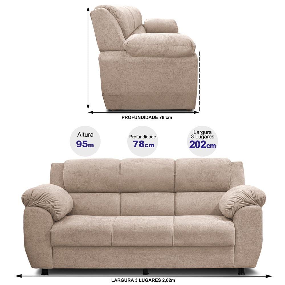 Sofá 3 Lugares Cama inBox Paris com 202cm de Largura e Revestido em Bouclé - 6