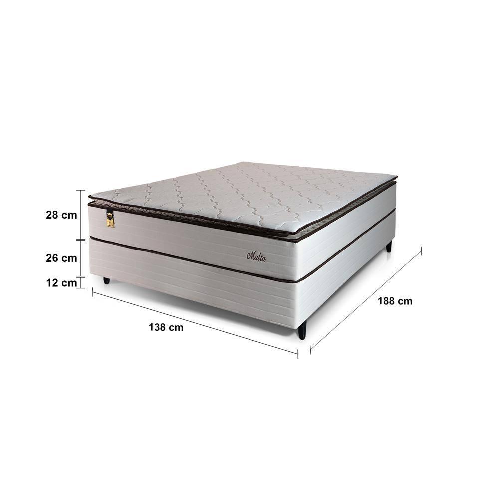 Cama Box Casal Hellen Malta Linho com Molas Ensacadas e Espuma D26 66x138x188cm - Bege - 4