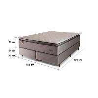 Cama Box Bipartida Queen Size Hellen Dublin com Molas Ensacadas e Espuma D33 73x158x198 cm - Bege - 4
