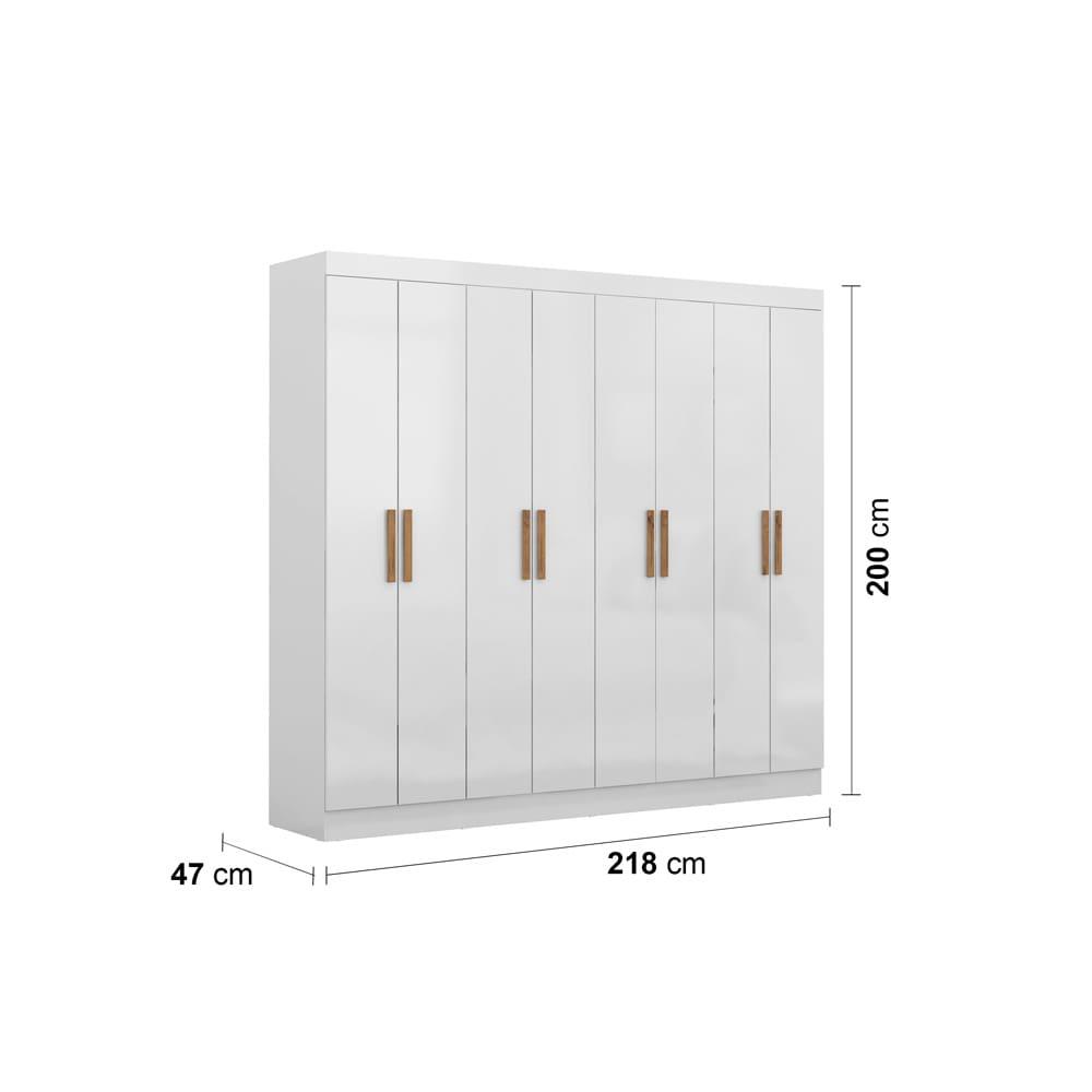 Guarda-Roupa Maxel New Royale com 8 Portas, 4 Gavetas e 6 Prateleiras - 218cm de largura - 4
