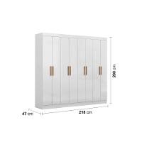 Guarda-Roupa Maxel New Royale com 8 Portas, 4 Gavetas e 6 Prateleiras - 218cm de largura - 4