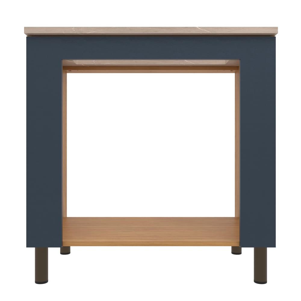 Balcão Bartira Cristal em MDP para Forno e Cooktop 5 Bocas, 80cm de largura - Lâmina de Mel/Azul Royal - 2