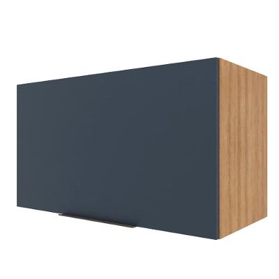 Armário Aéreo para Geladeira Bartira Cristal com 1 Porta e 80cm de largura – Lâmina Mel/Azul Royal